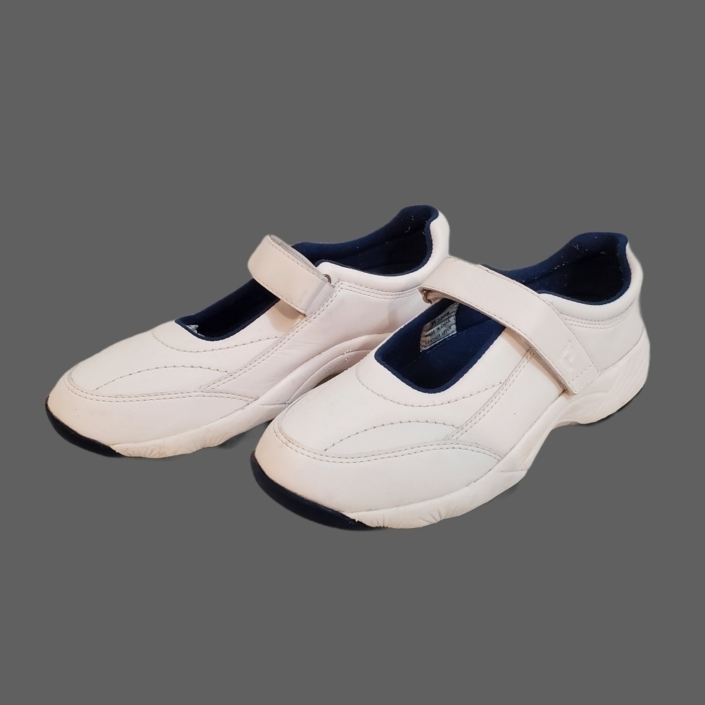 Propet White Leather Mary Jane Walking Shoes